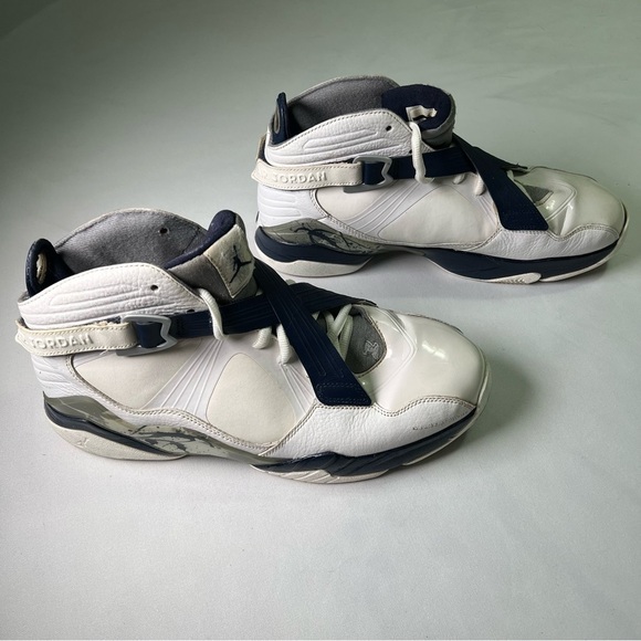 Air Jordan 8.0 RETRO Nike Shoes Sneakers Mens Size 13 White Blue 467807-106 - Picture 7 of 9